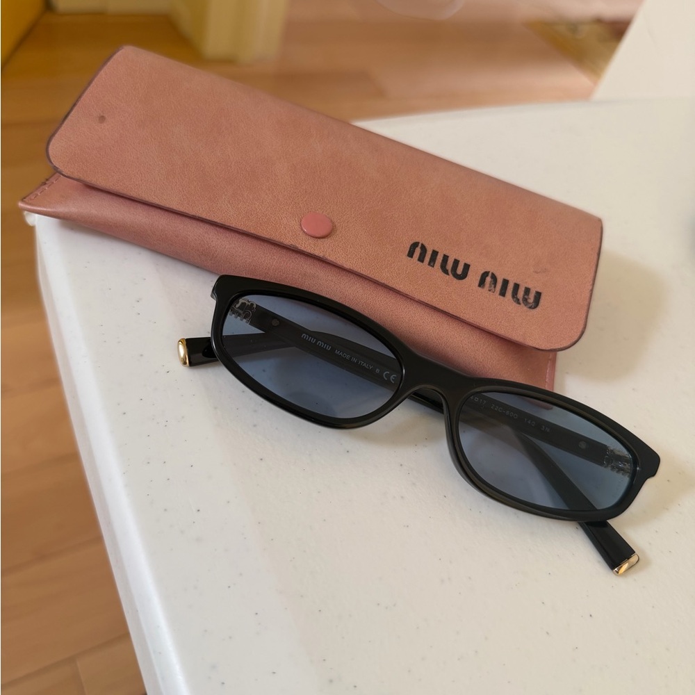 Rare Miu Miu Regard Sunglasses Black with Blue Lenses